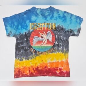Led Zeppelin "U.S. Tour 1975" Icarus Tie-Dye T-Shirt, Adult Size Large
